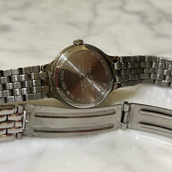 H by Halston stainless steel link watch. Works. - Picture 8 of 9